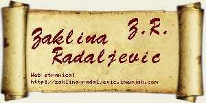 Žaklina Radaljević vizit kartica